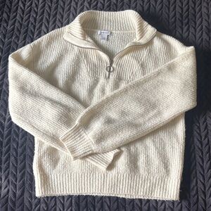 Nine West Cream Quarter-zip Sweater